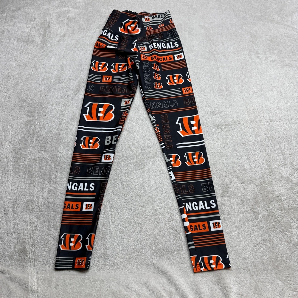 Cinciccati Bengals Zubaz Leggings Women Small Black NFL All Over Print Game Day